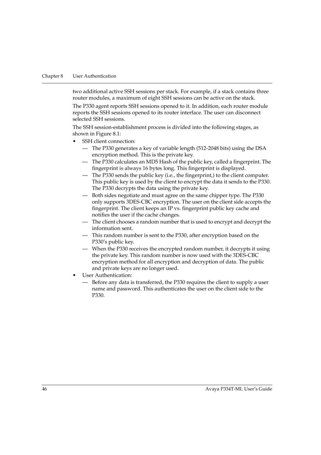 Avaya P334T-ML manual User Authentication 