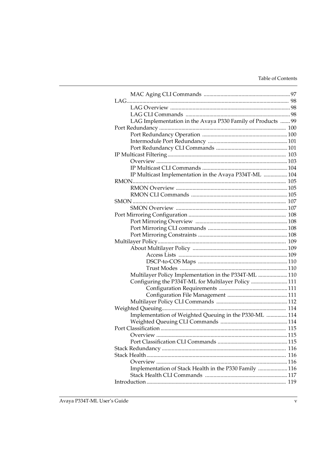 Avaya P334T-ML manual Lag, Rmon 