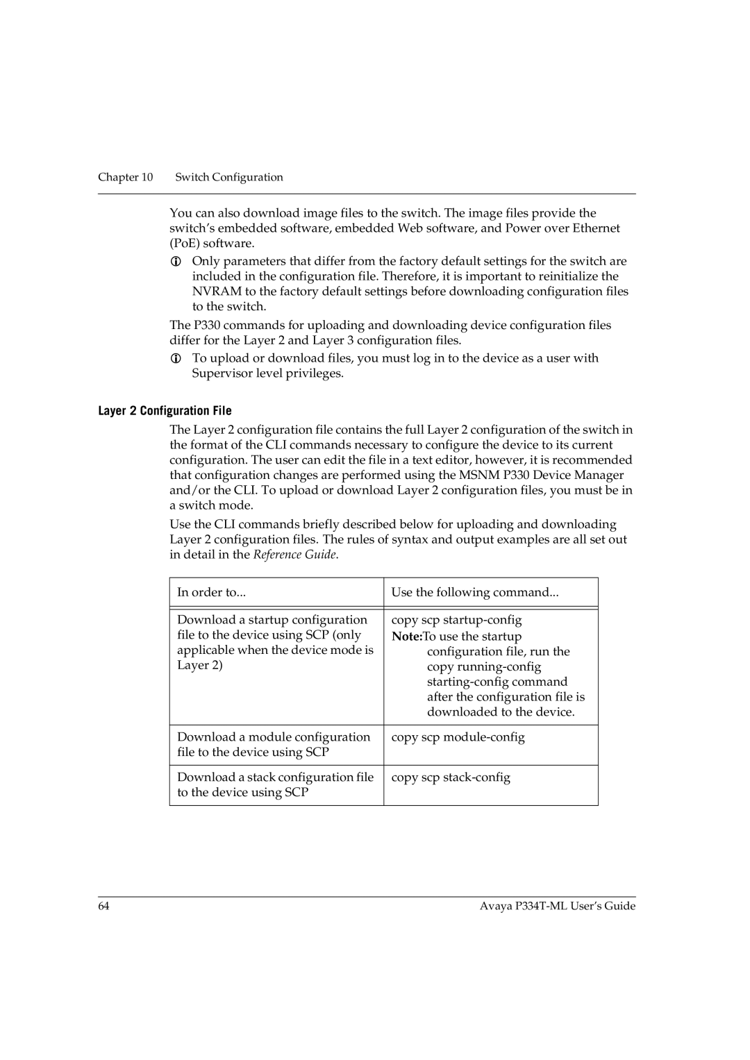 Avaya P334T-ML manual Layer 2 Configuration File 