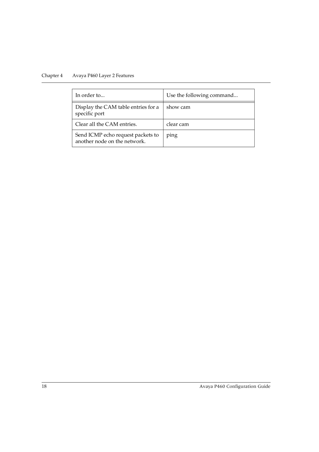 Avaya manual Avaya P460 Layer 2 Features 