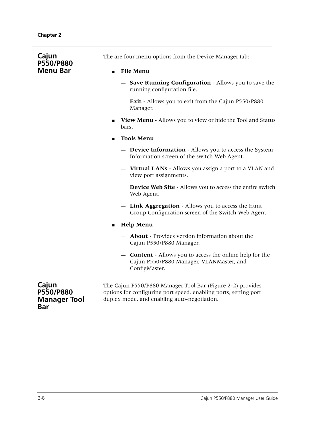 Avaya P550 manual Tools Menu, Help Menu 