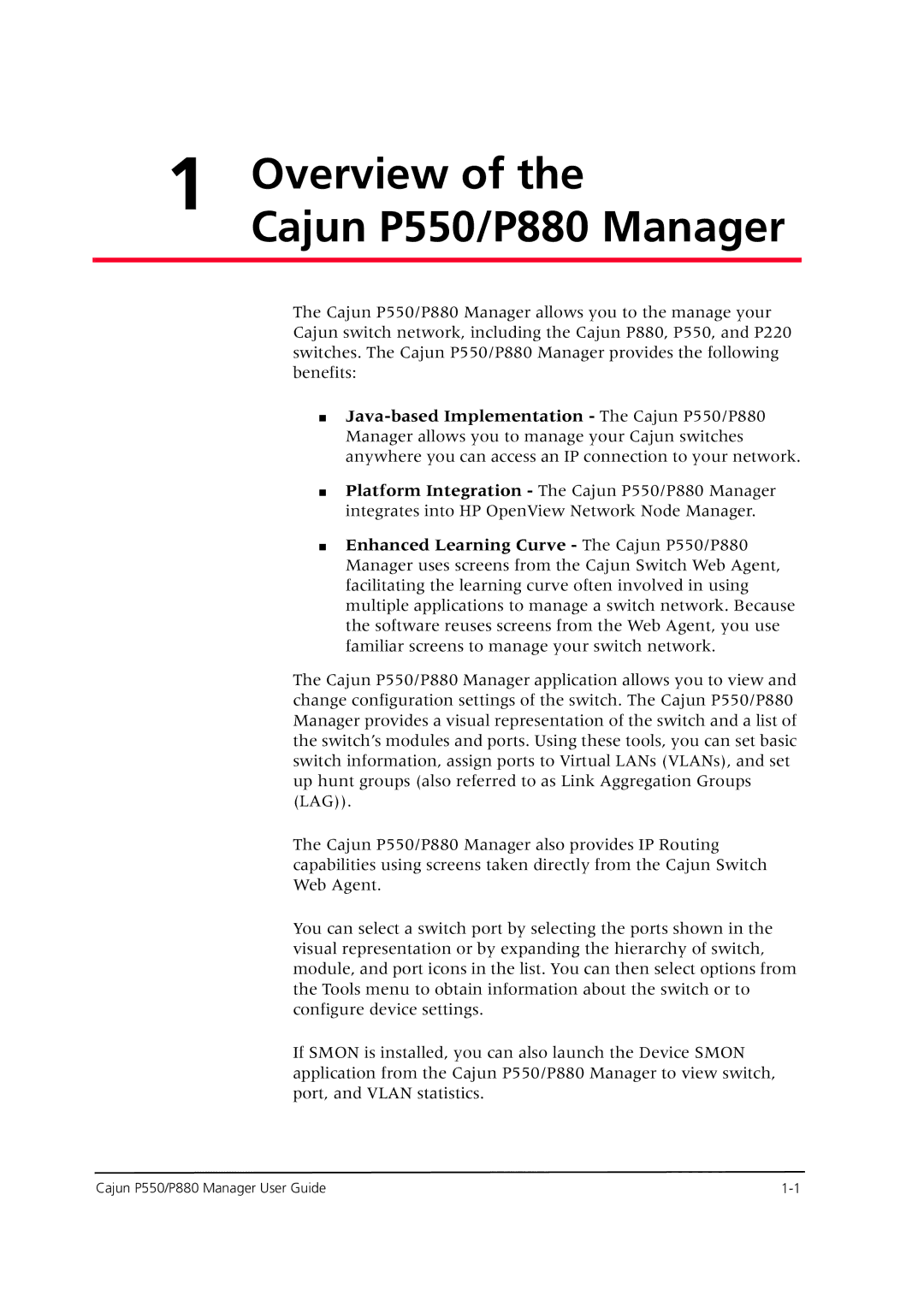 Avaya manual Overview Cajun P550/P880 Manager 