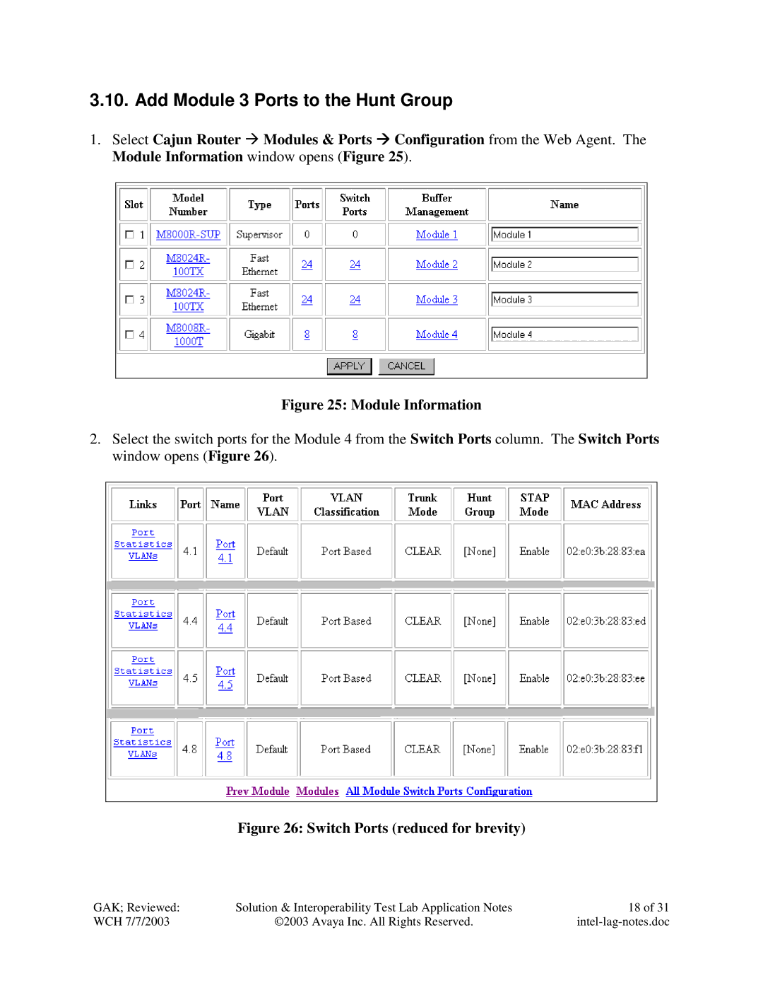 Avaya P882 manual Add Module 3 Ports to the Hunt Group 