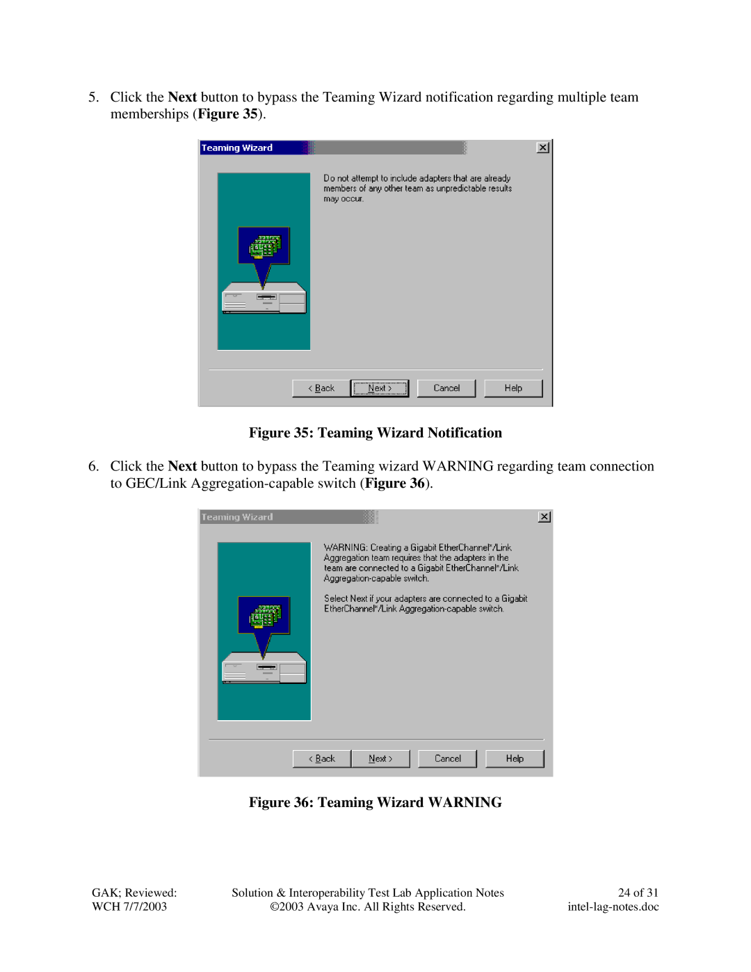 Avaya P882 manual Teaming Wizard Notification 