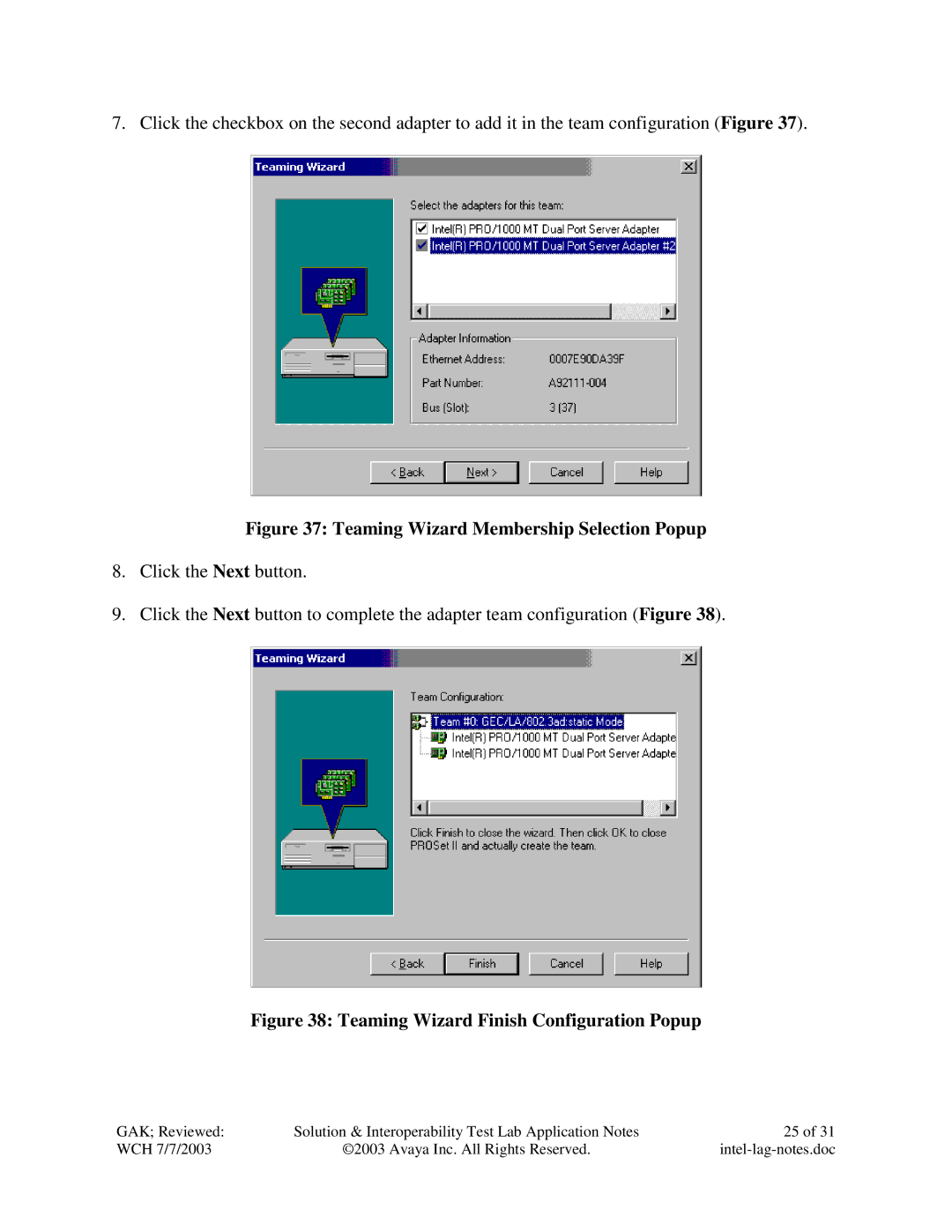 Avaya P882 manual Teaming Wizard Membership Selection Popup 