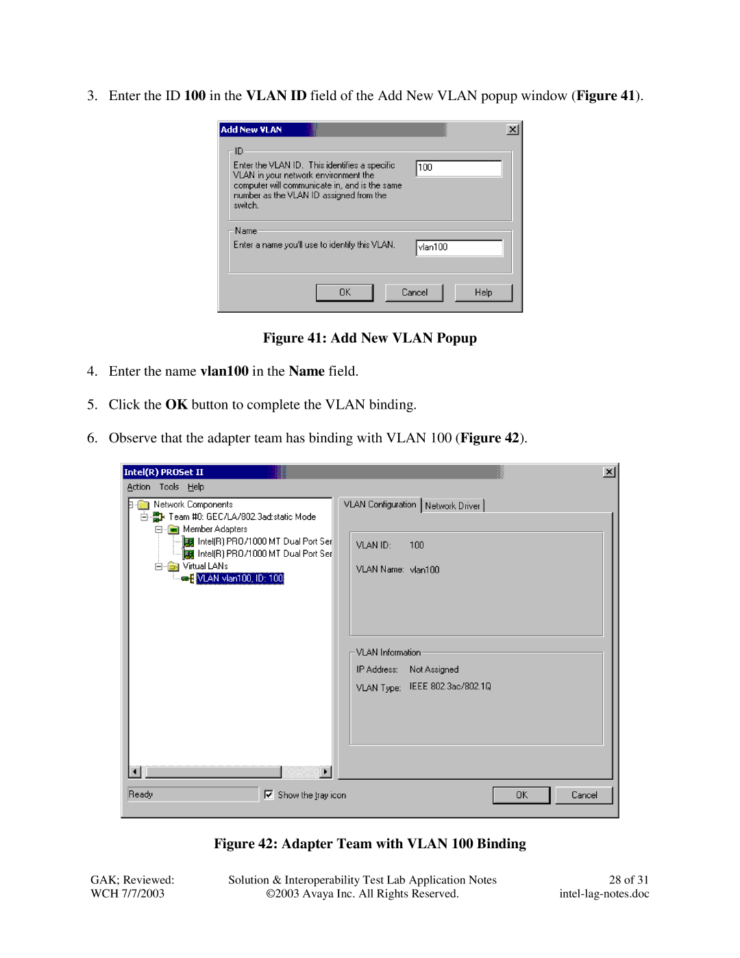 Avaya P882 manual Add New Vlan Popup 