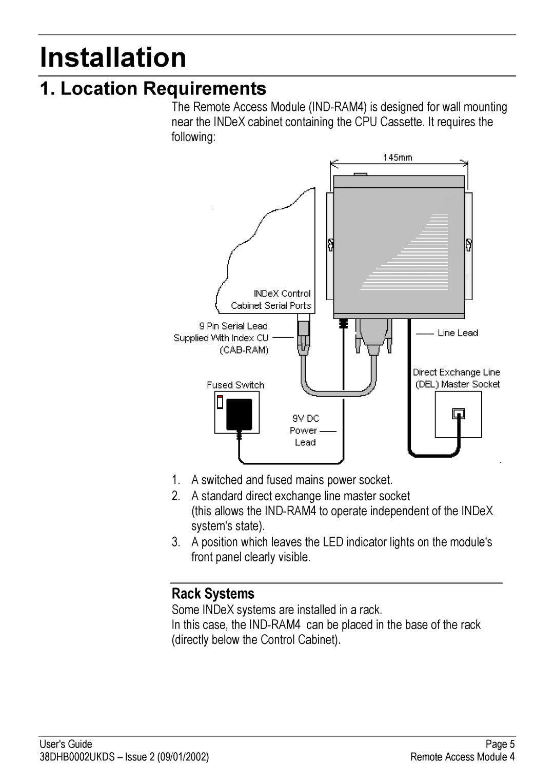 Avaya Remote Access Module 4 manual Location Requirements, Rack Systems 