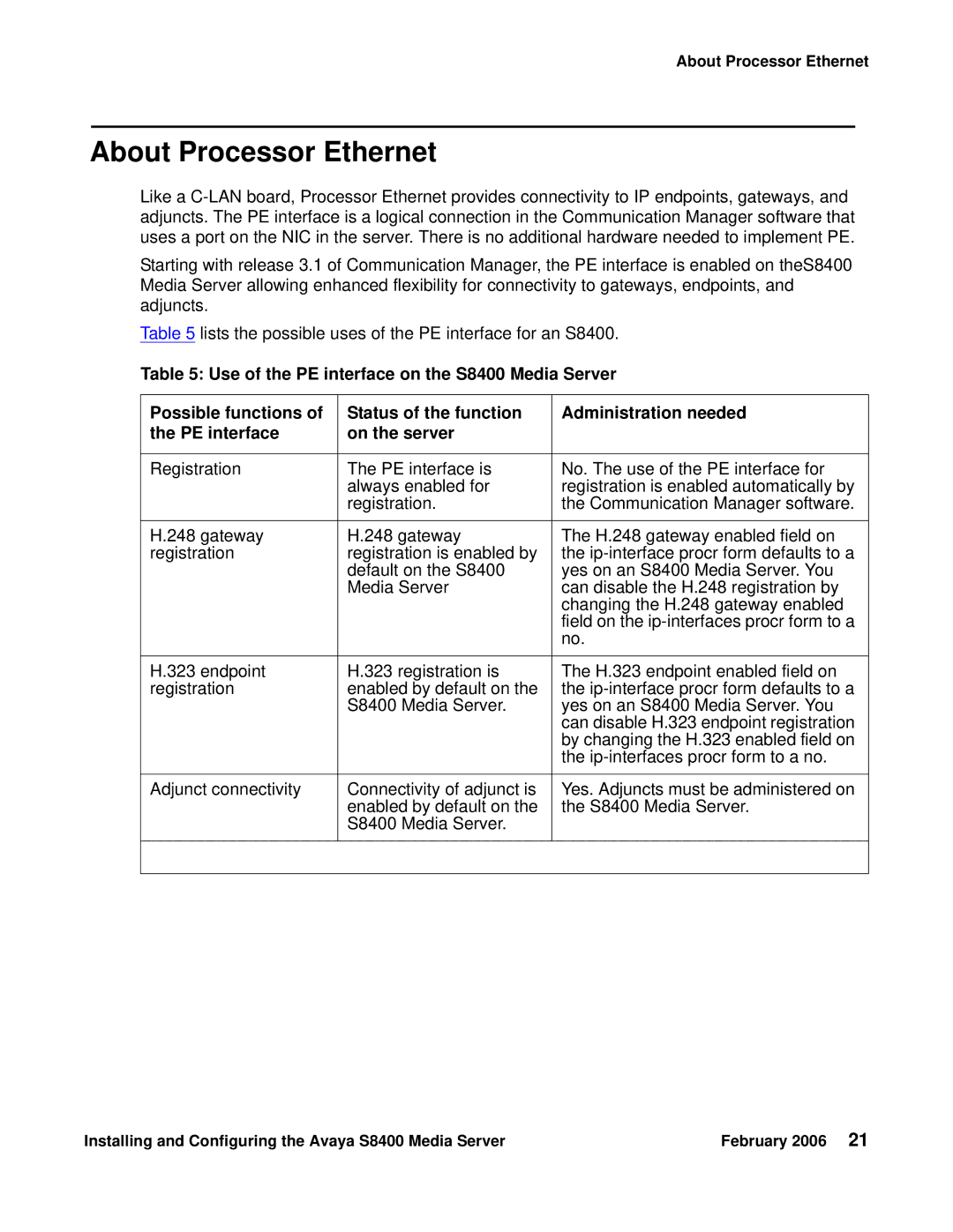 Avaya S8400 manual About Processor Ethernet 