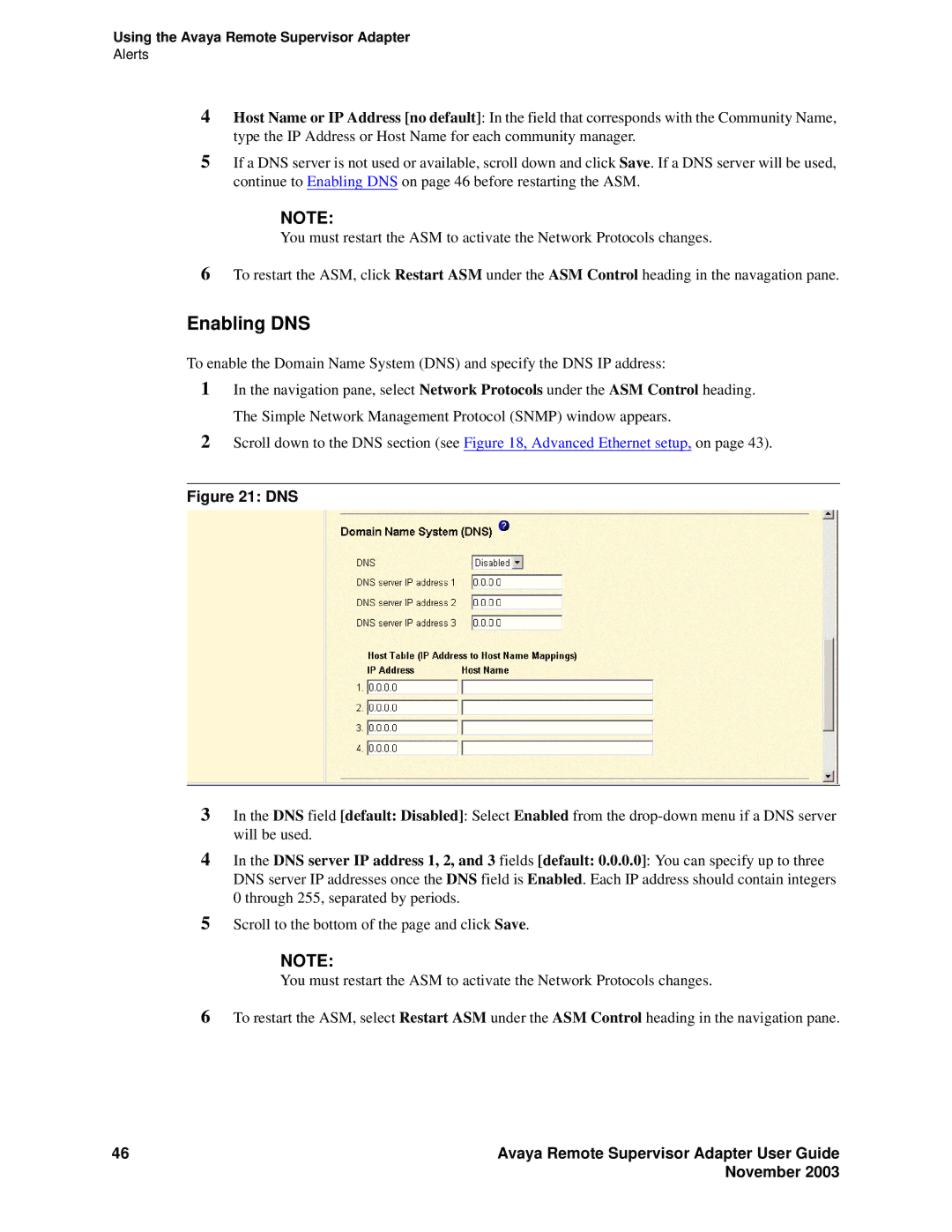 Avaya S8500 manual Enabling DNS, Dns 