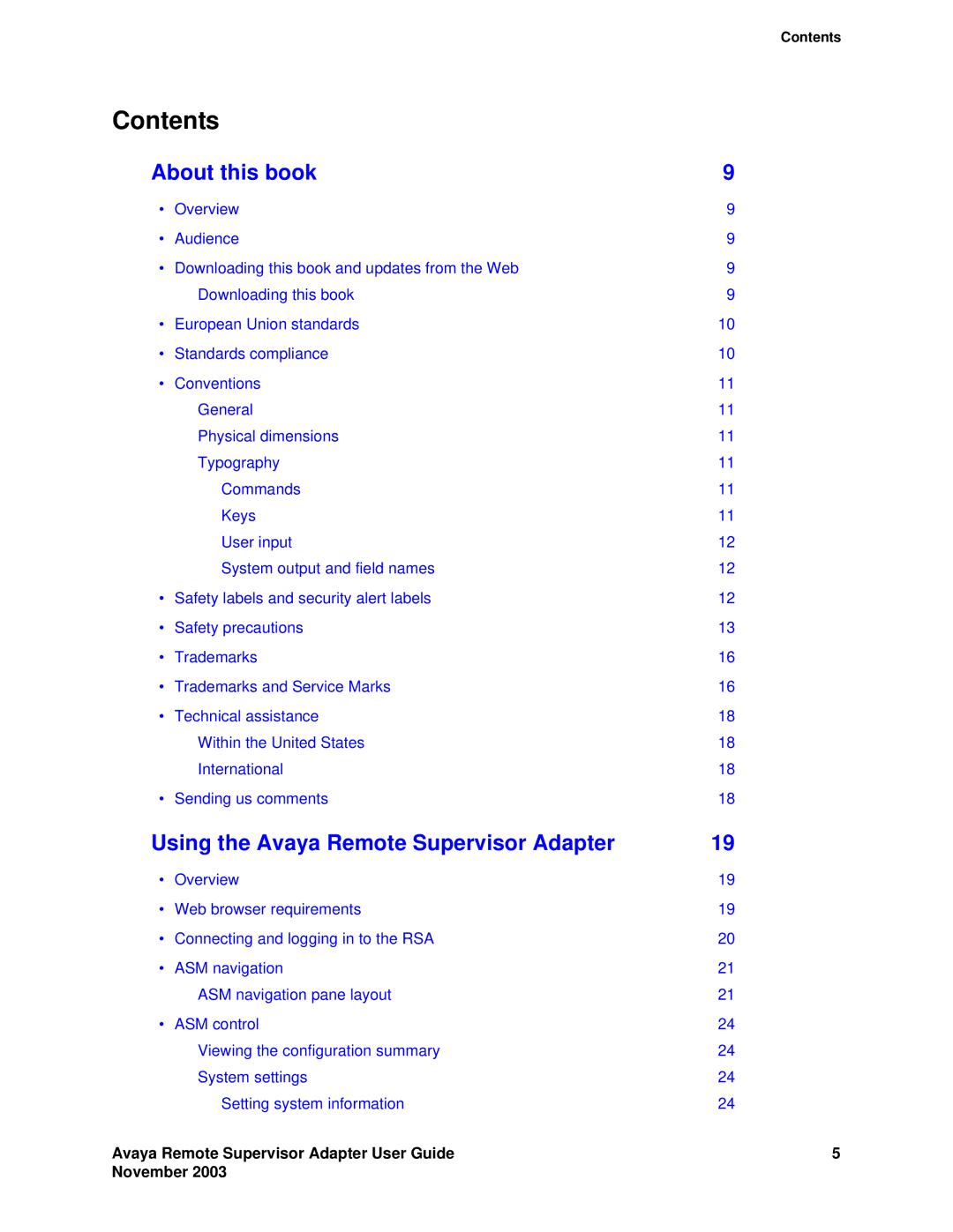 Avaya S8500 manual Contents 