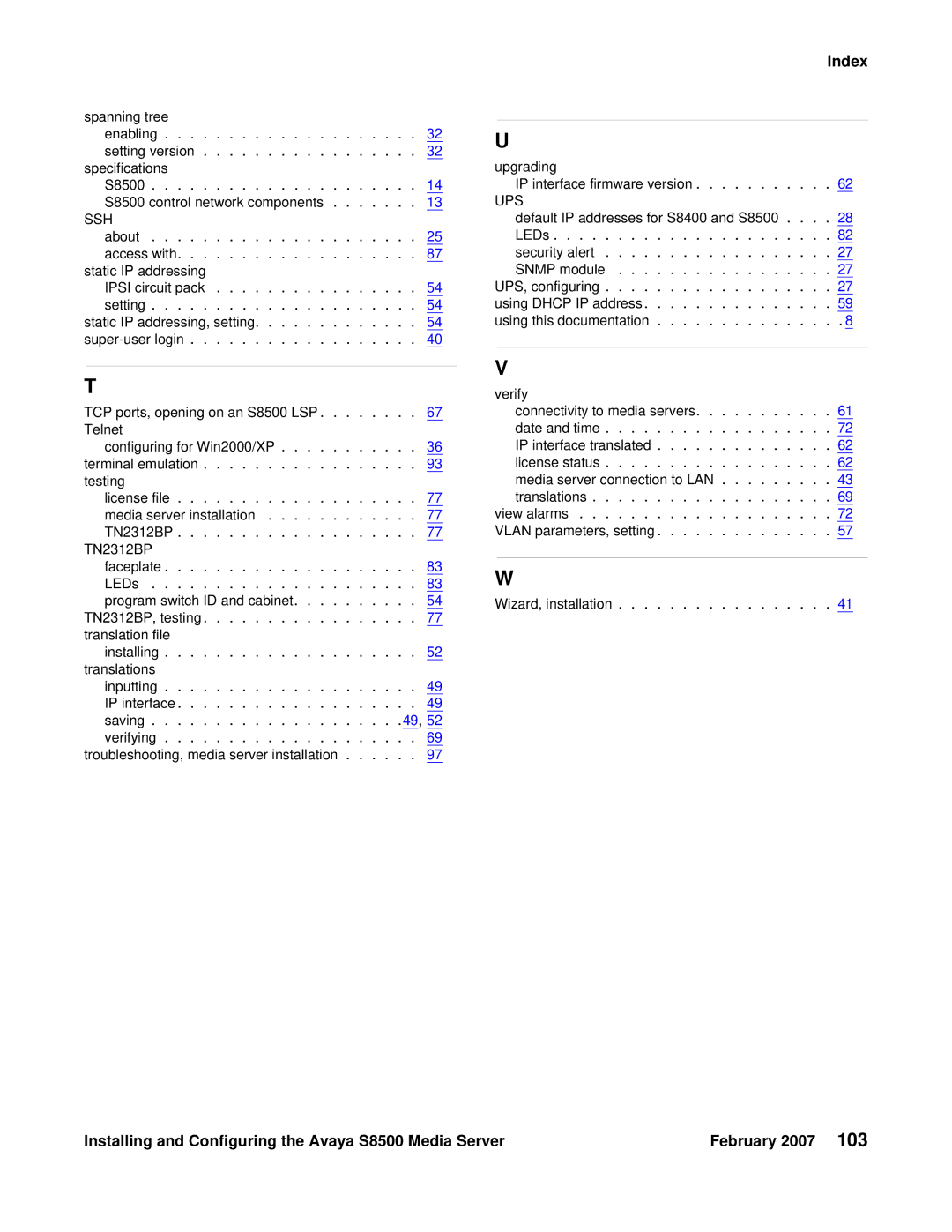 Avaya S8500 manual Enabling Setting version 