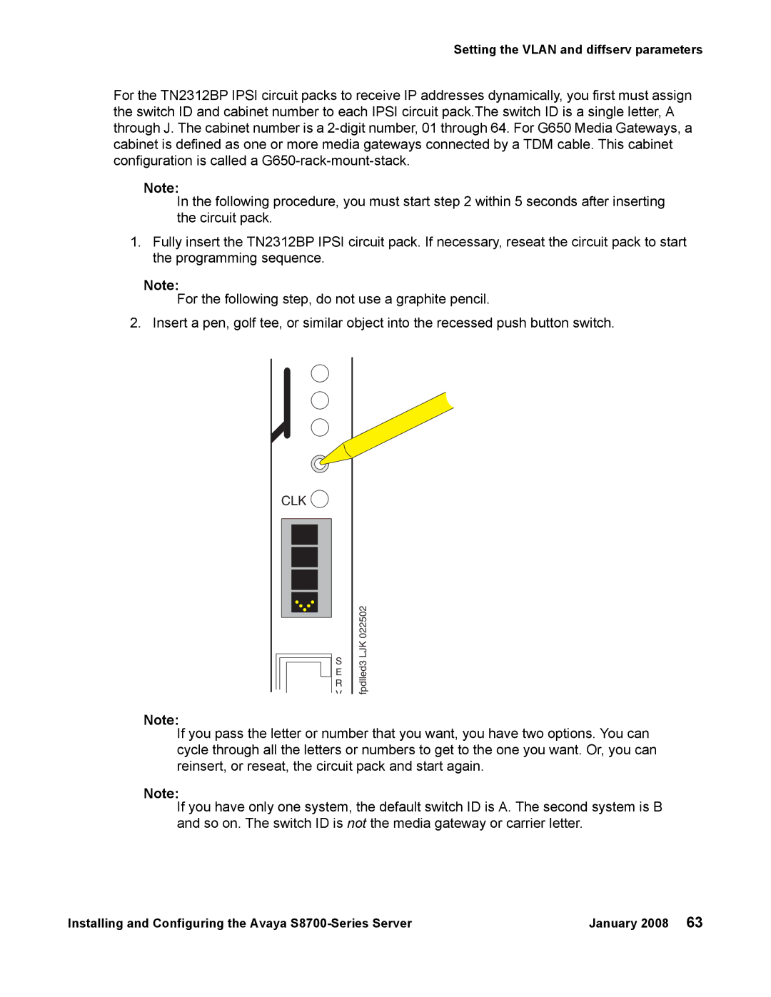 Avaya S8700 manual Clk 