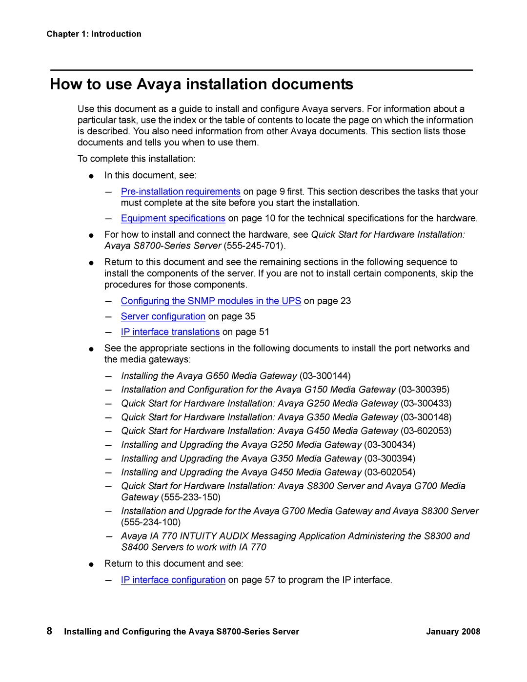 Avaya S8700 manual How to use Avaya installation documents 