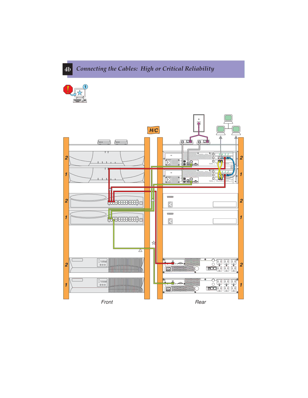 Avaya S8700 manual 4b Connecting the Cables High or Critical Reliability 