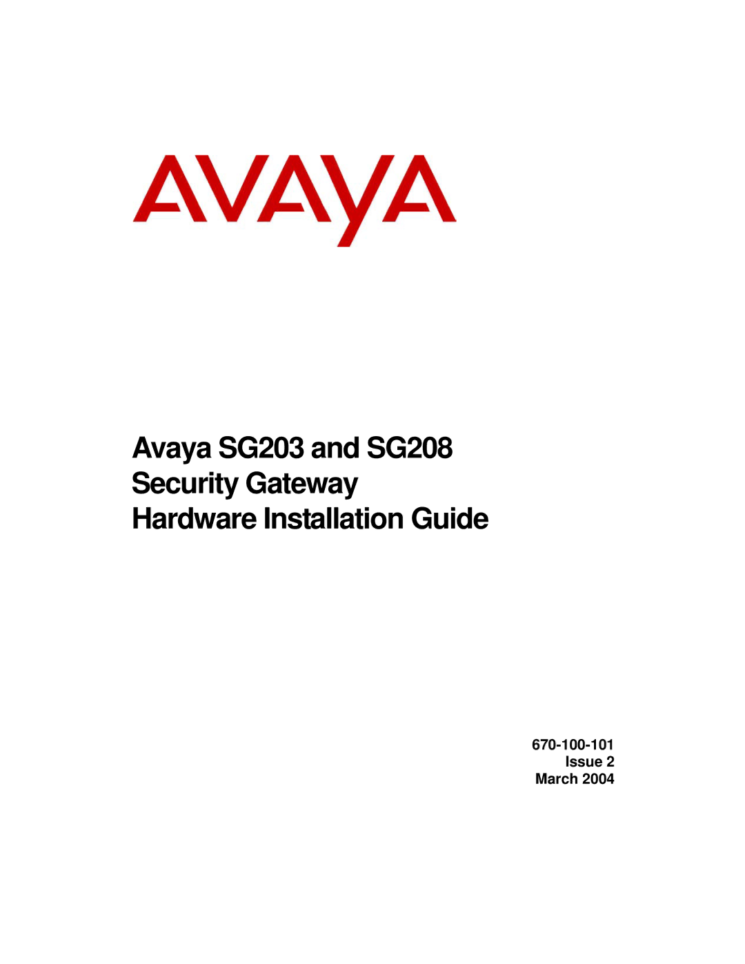 Avaya SG203, SG208 manual Issue 2 March 