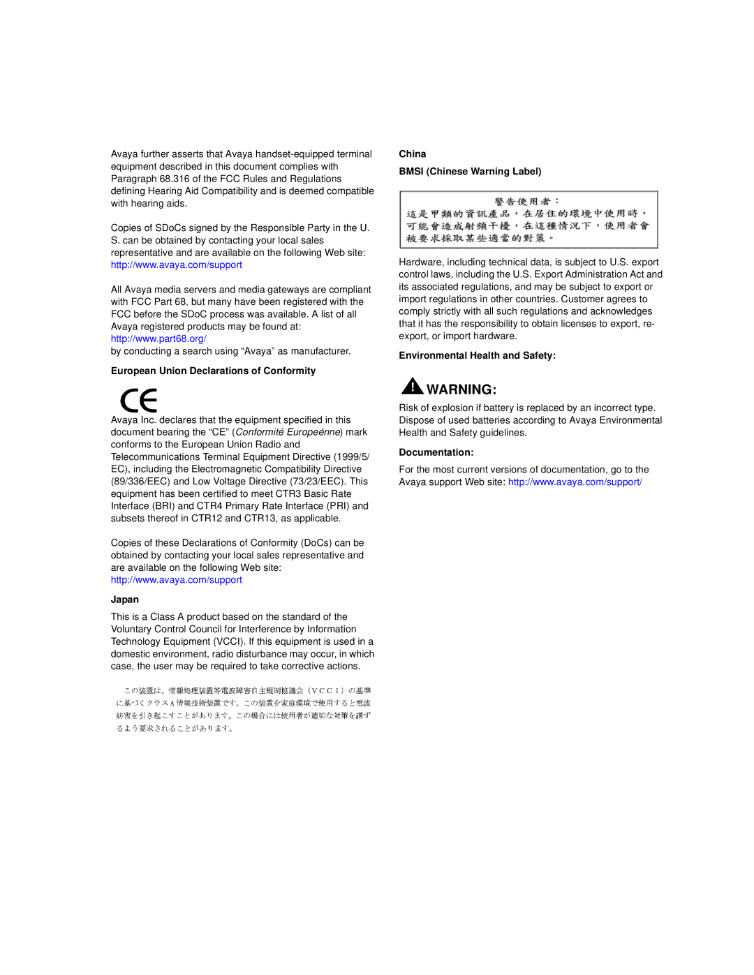 Avaya SG208, SG203 manual Documentation 