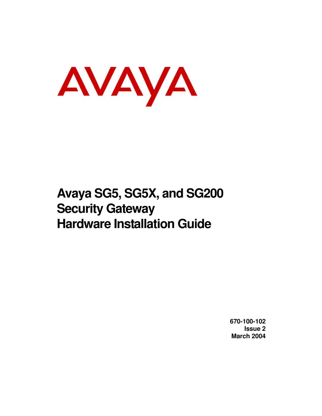 Avaya SG5X, SG200 manual Issue 2 March 