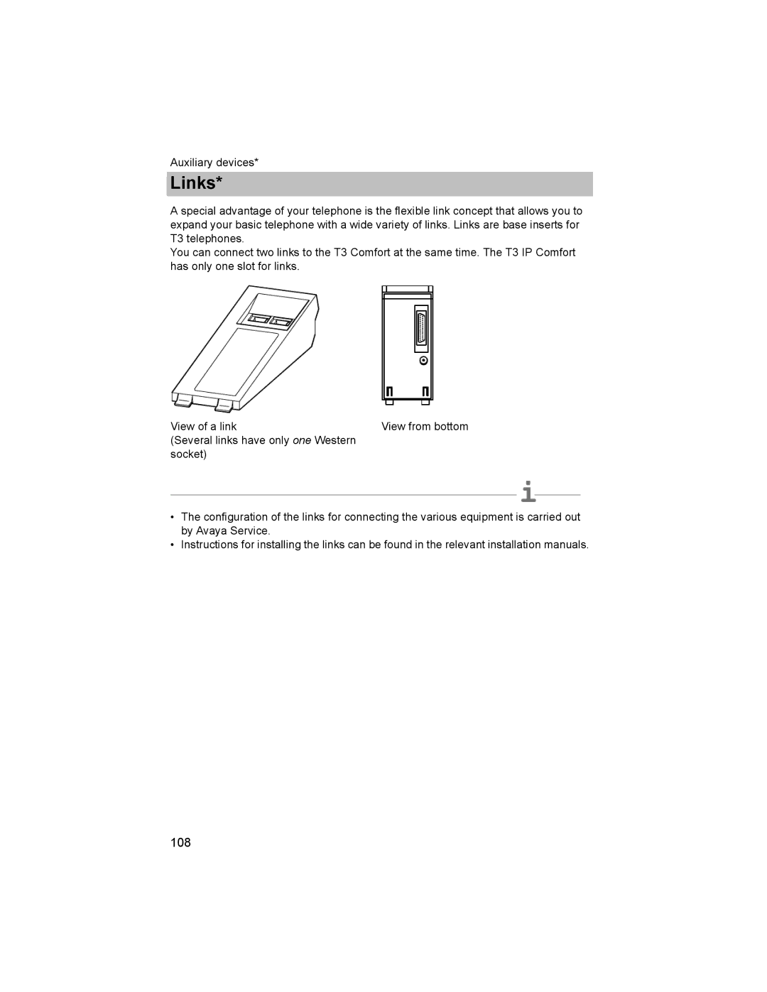 Avaya T3 (IP) Comfort manual Links 