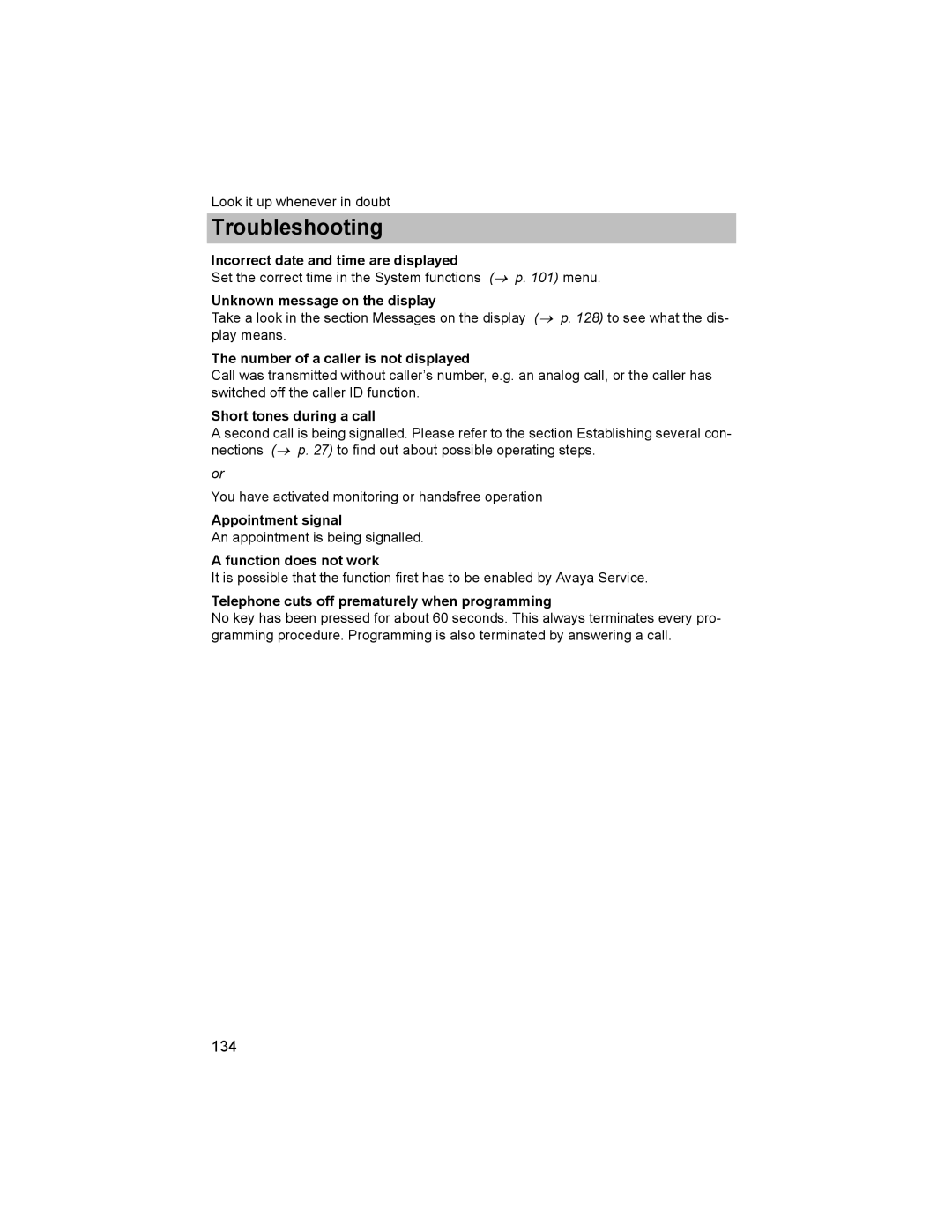 Avaya T3 (IP) Comfort manual Troubleshooting 