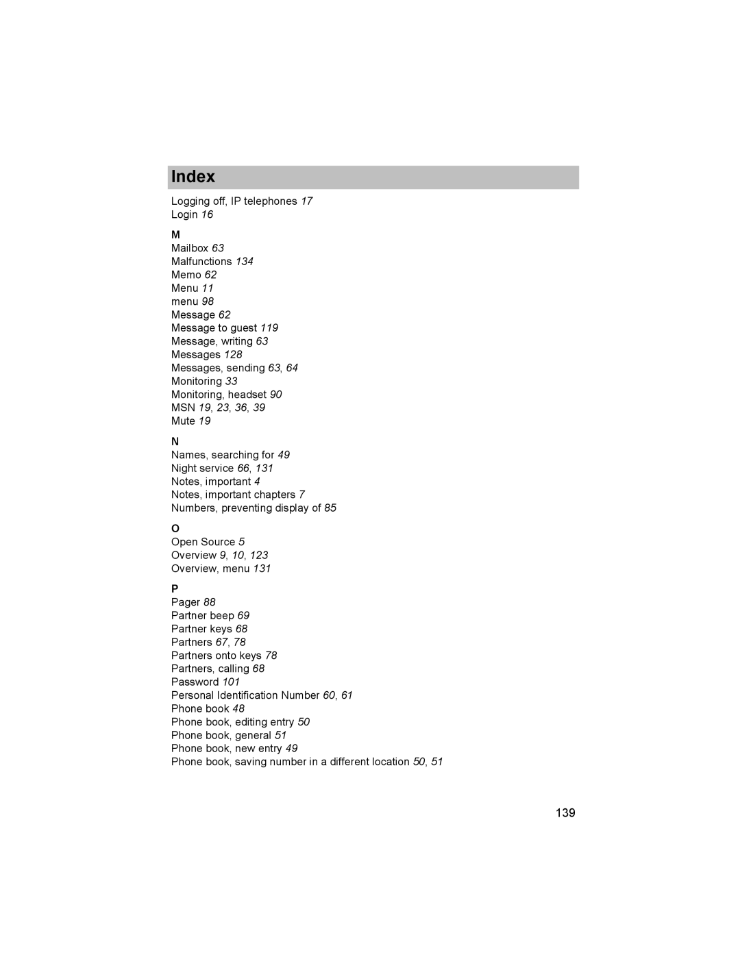 Avaya T3 (IP) Comfort manual 139 