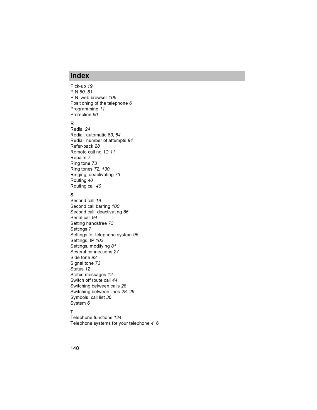 Avaya T3 (IP) Comfort manual 140 