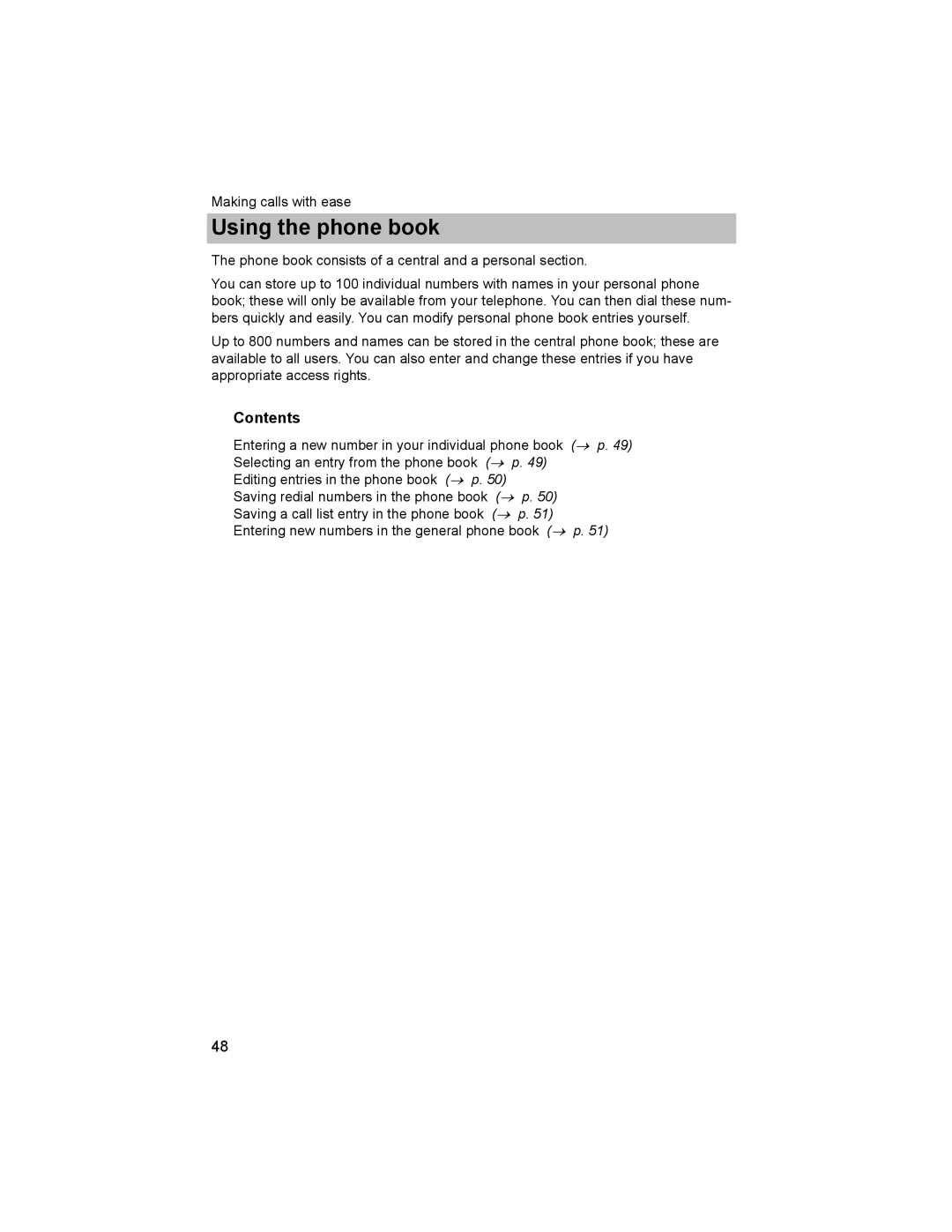 Avaya T3 (IP) Comfort manual Using the phone book, Phone book consists of a central and a personal section 