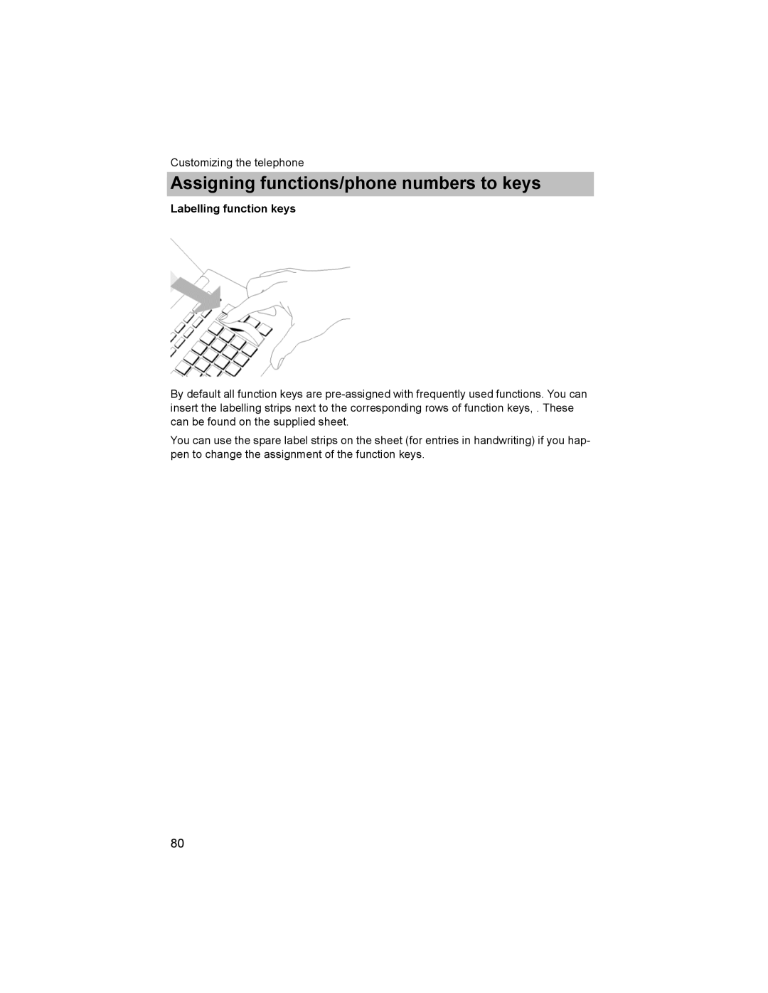 Avaya T3 (IP) Comfort manual Labelling function keys 