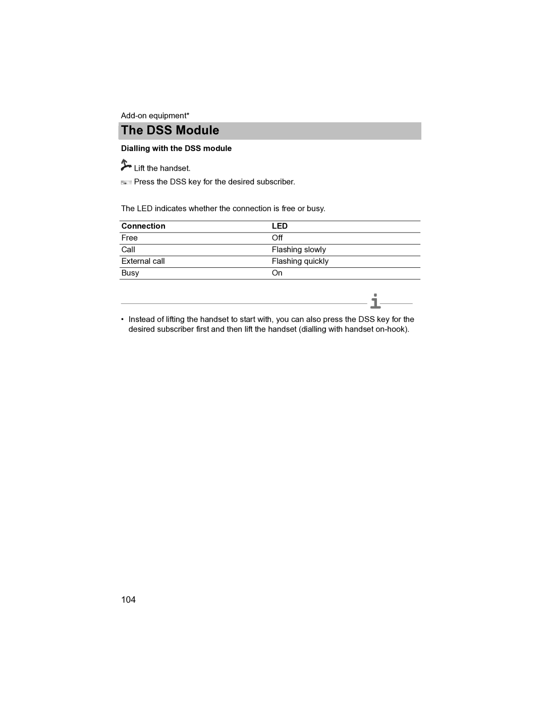 Avaya T3 (IP) Compact manual Dialling with the DSS module, Connection 