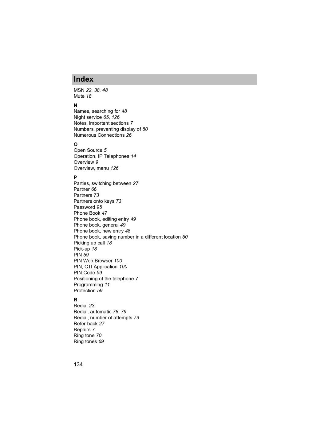 Avaya T3 (IP) Compact manual 134 