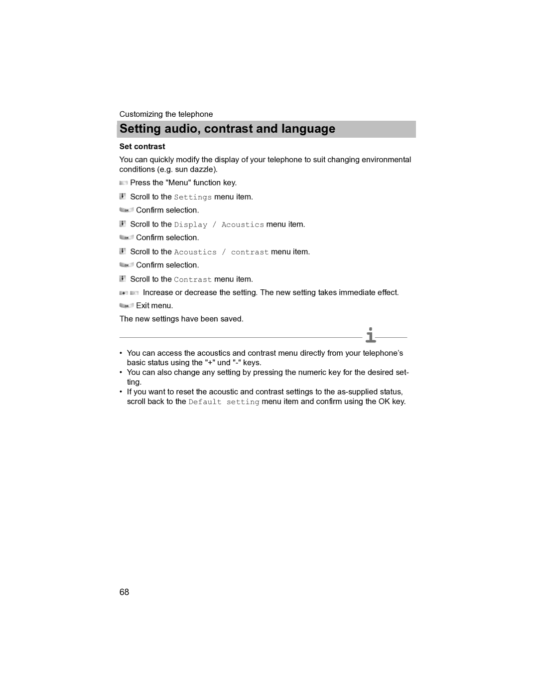 Avaya T3 (IP) Compact manual Set contrast 