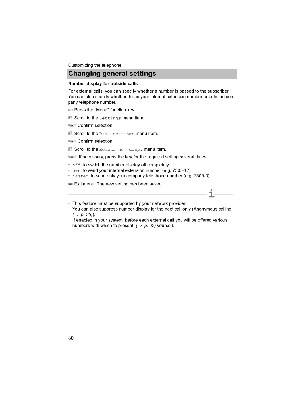 Avaya T3 (IP) Compact manual Number display for outside calls 