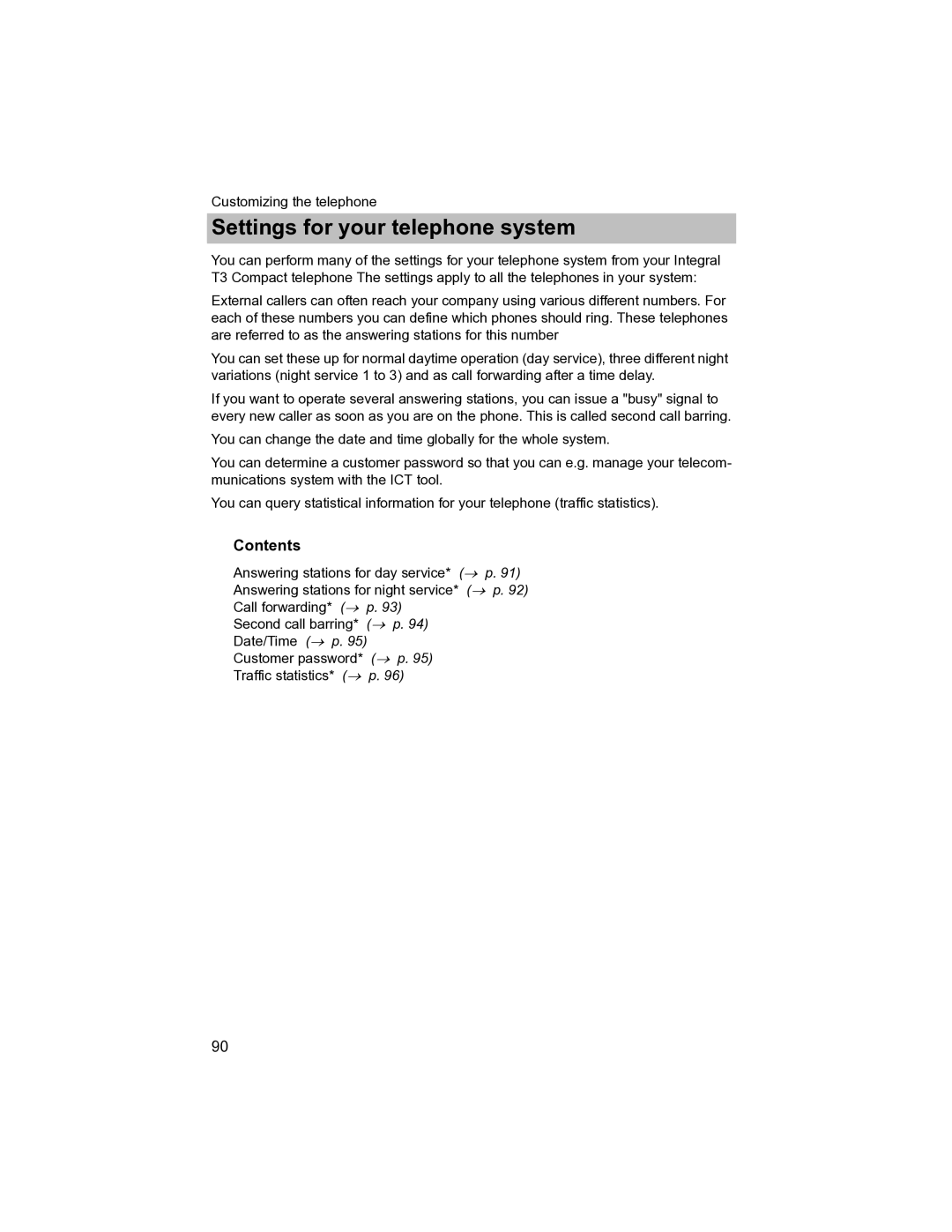 Avaya T3 (IP) Compact manual Settings for your telephone system 