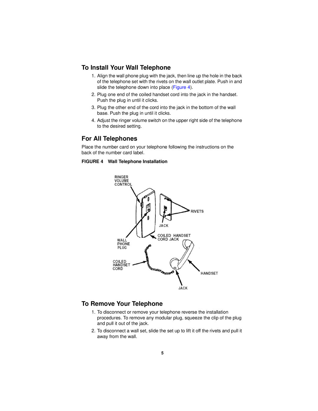 Avaya Trimline, Desk manual To Install Your Wall Telephone, For All Telephones, To Remove Your Telephone 