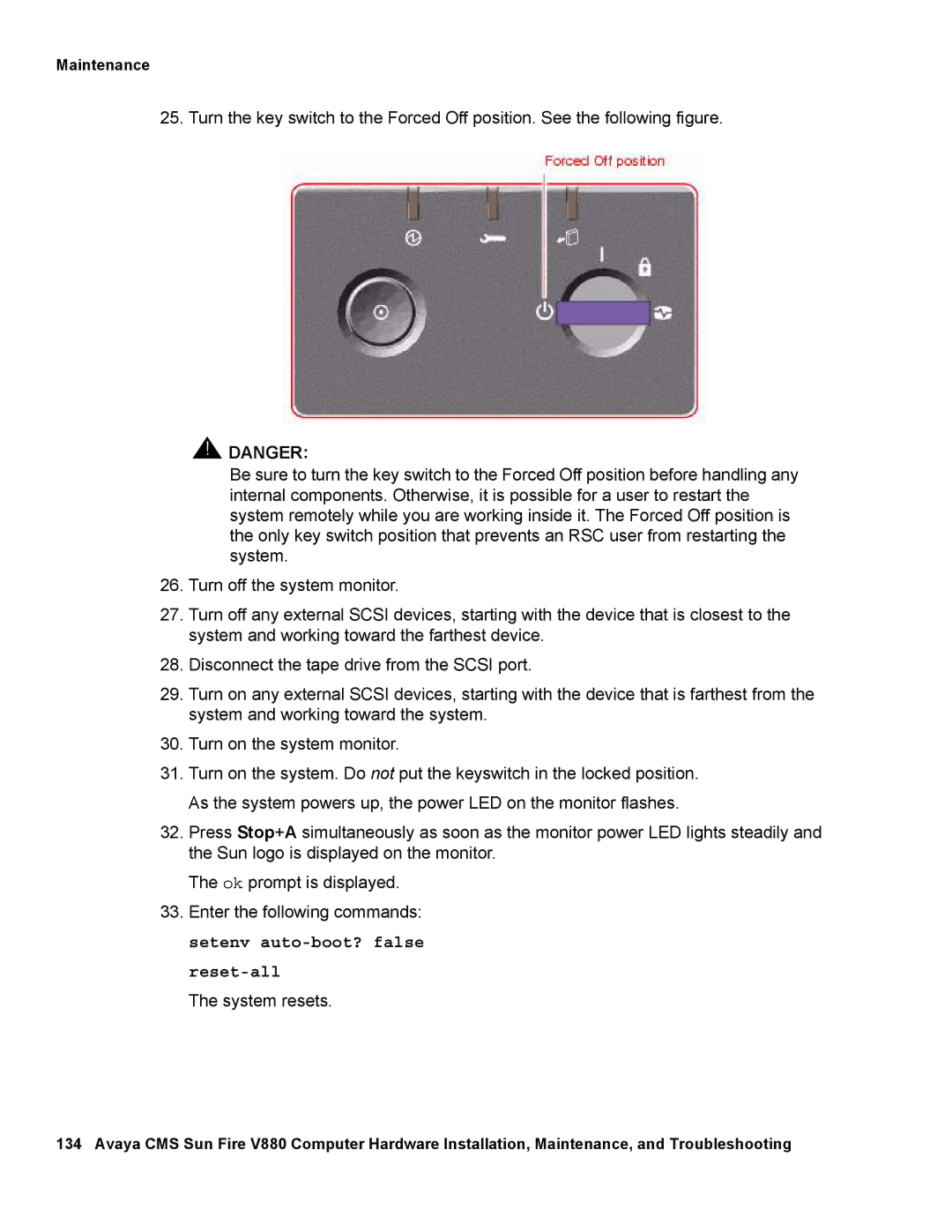 Avaya V880 manual Maintenance 