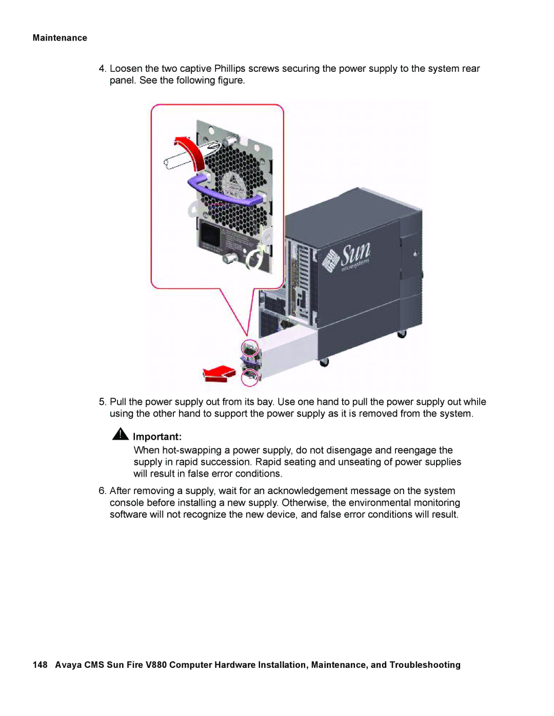 Avaya V880 manual Maintenance 