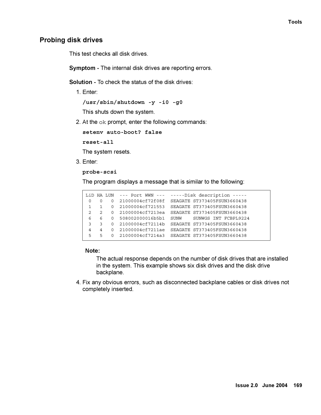 Avaya V880 manual Probing disk drives 