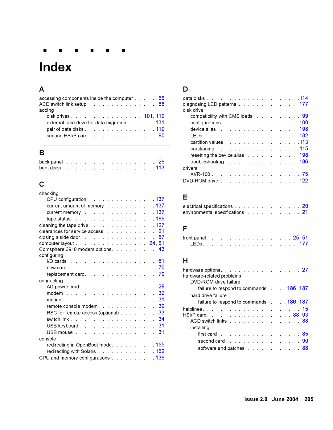 Avaya V880 manual Index 