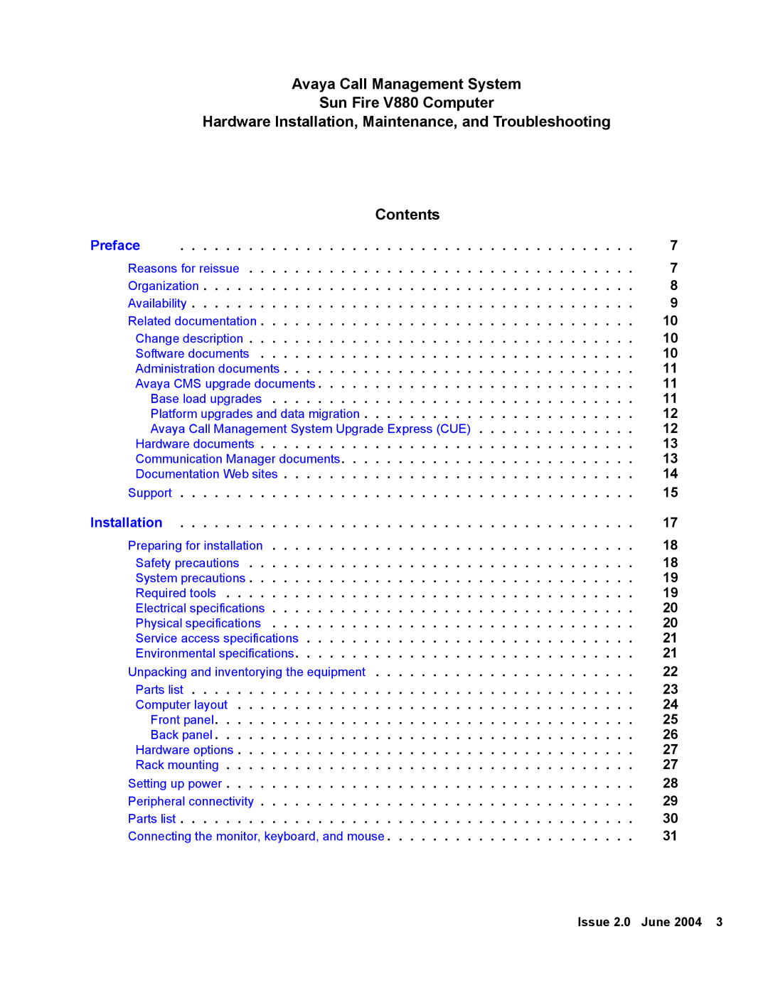 Avaya V880 manual Preface 