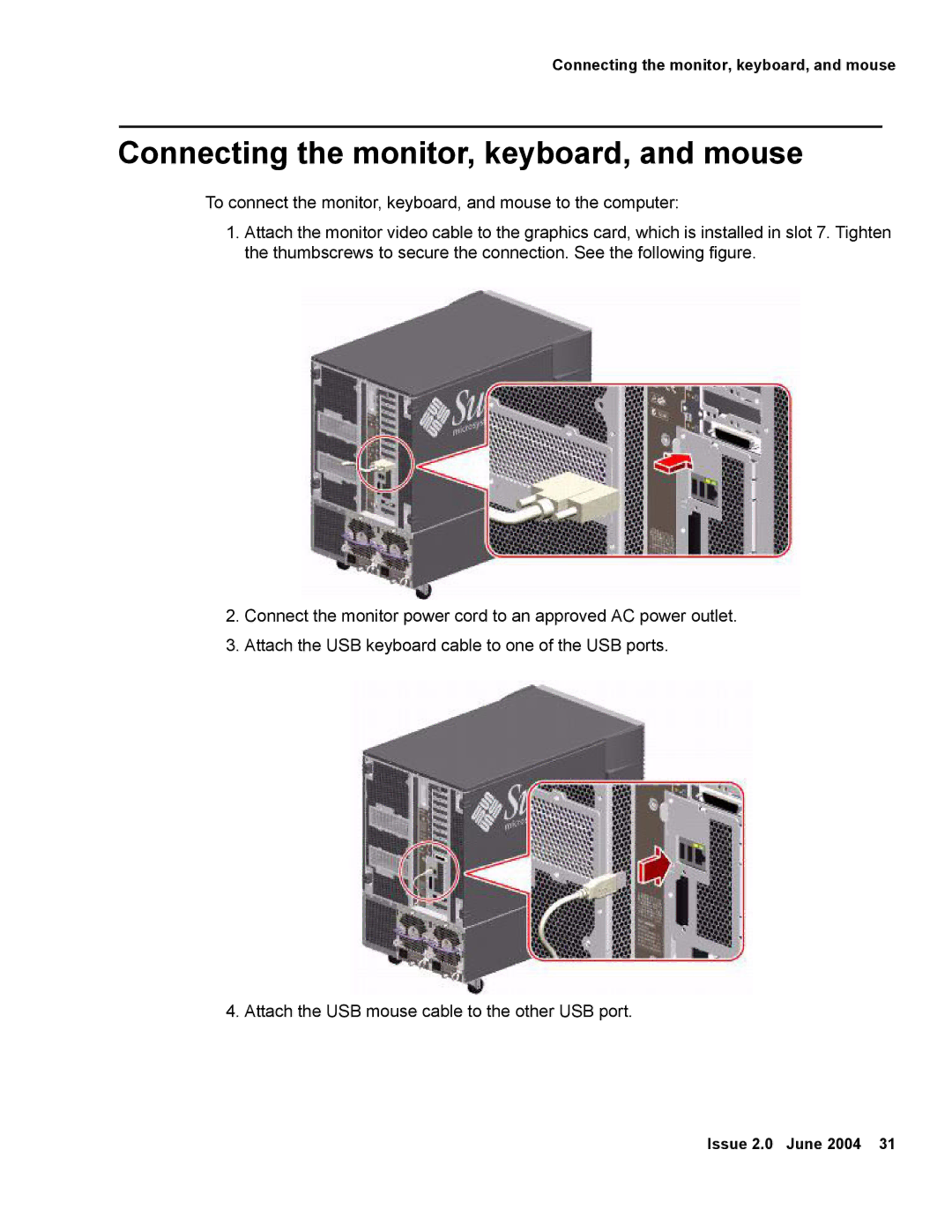 Avaya V880 manual Connecting the monitor, keyboard, and mouse 