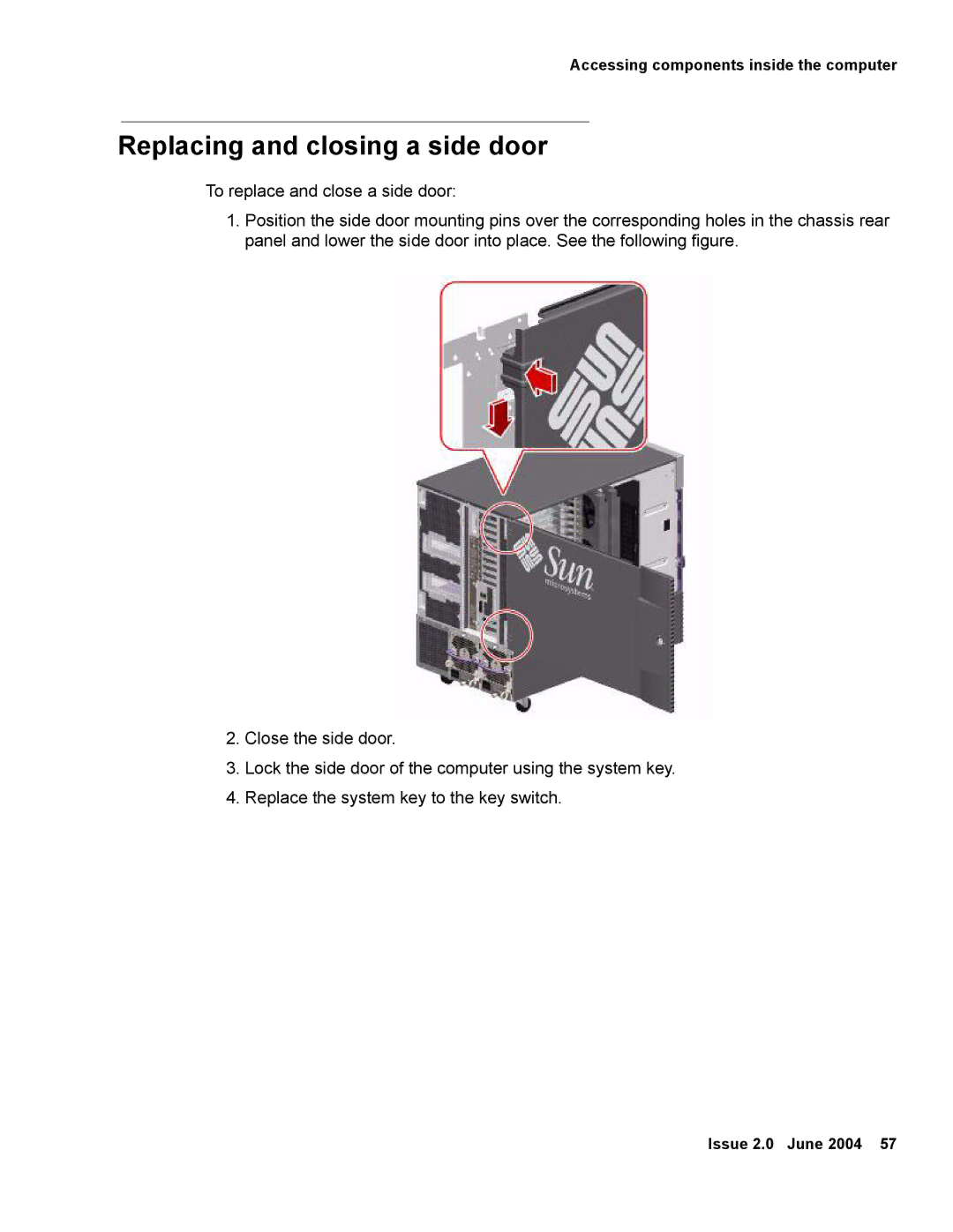 Avaya V880 manual Replacing and closing a side door 