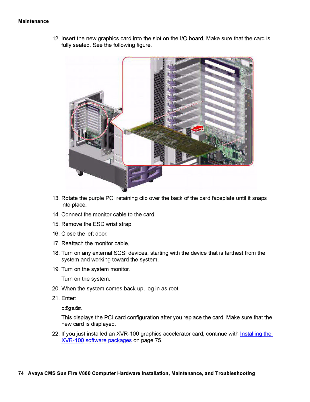 Avaya V880 manual Maintenance 