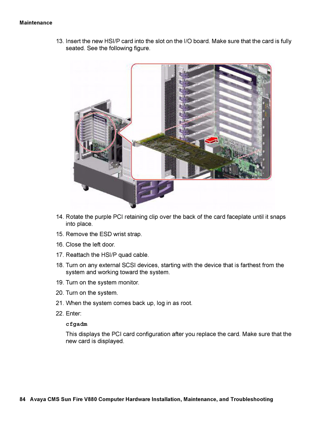 Avaya V880 manual Maintenance 