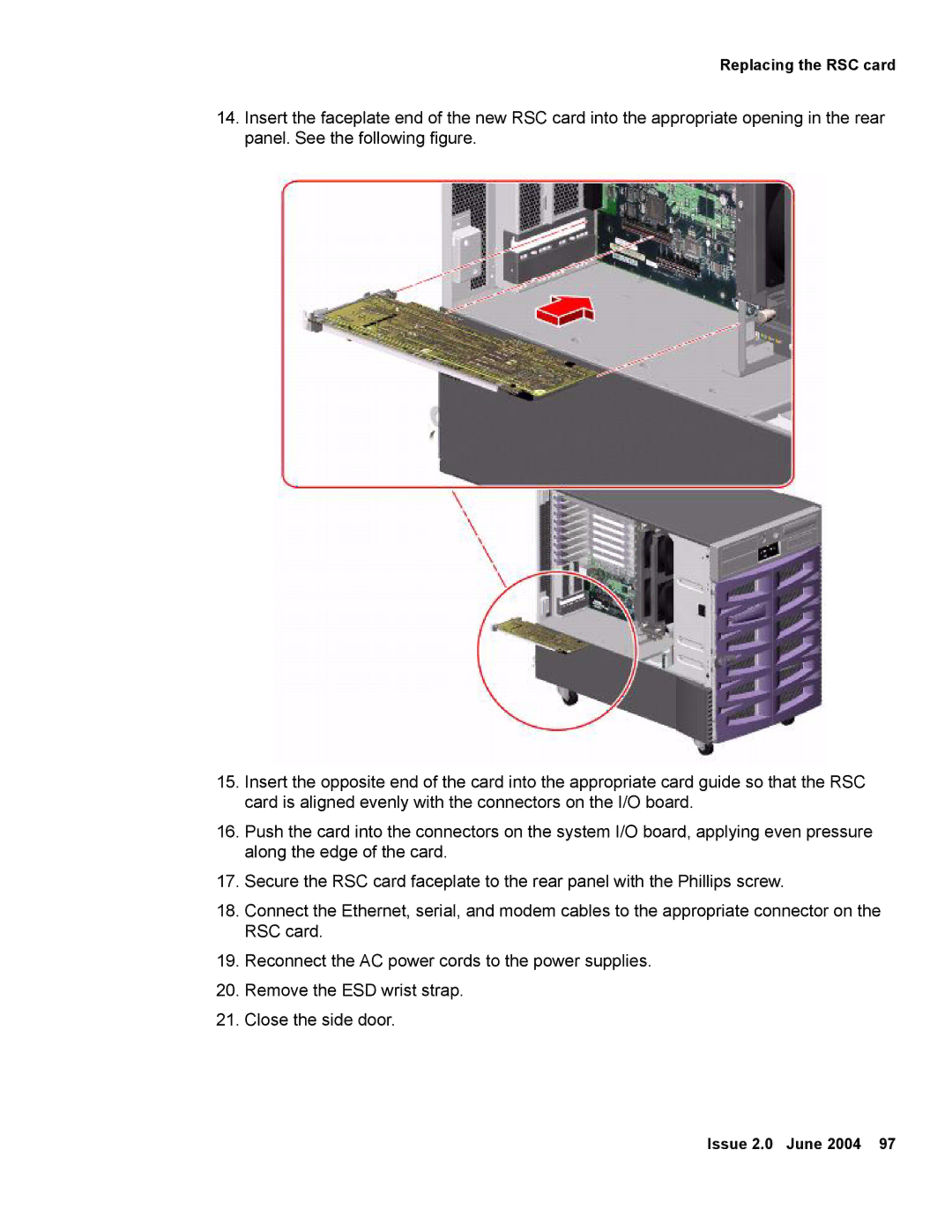 Avaya V880 manual Replacing the RSC card 