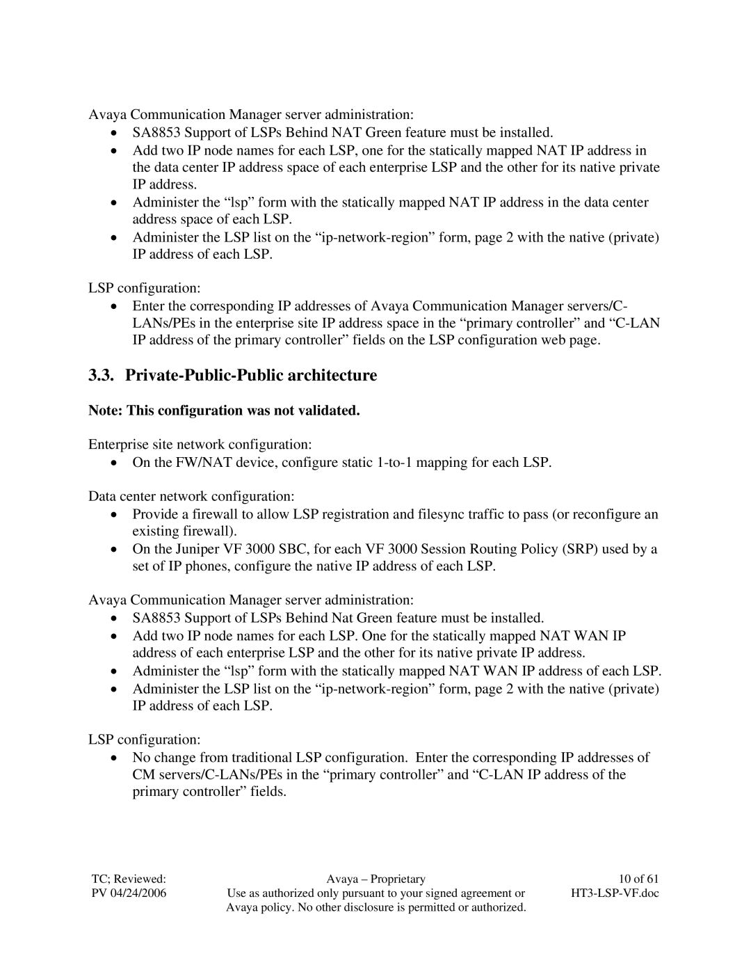 Avaya VF 3000 manual Private-Public-Public architecture 