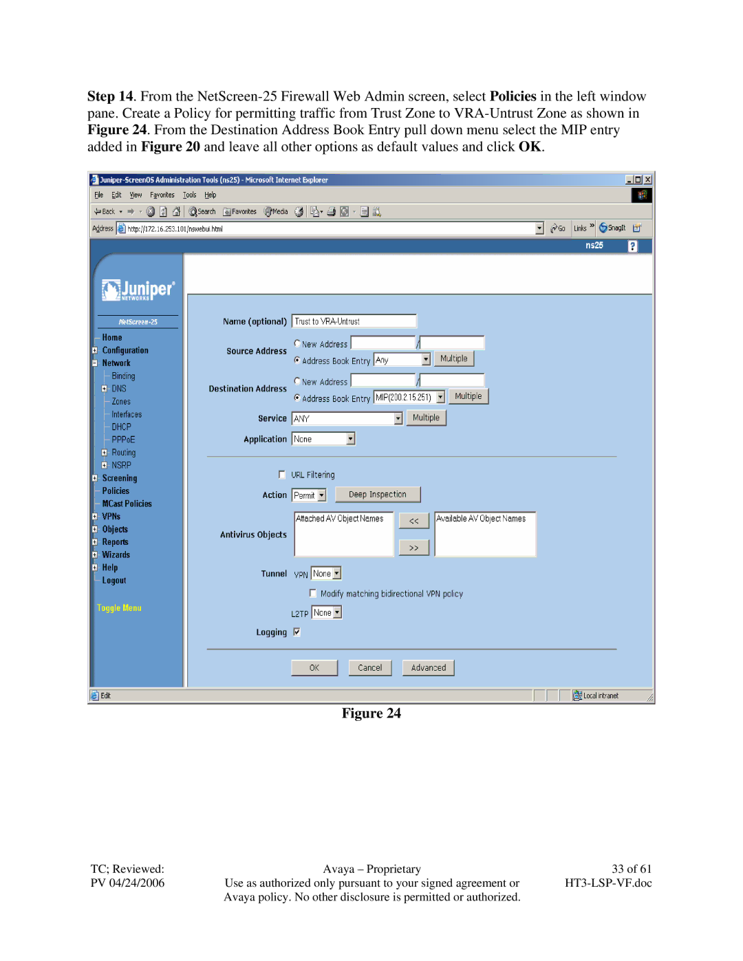 Avaya VF 3000 manual TC Reviewed Avaya Proprietary PV 04/24/2006 