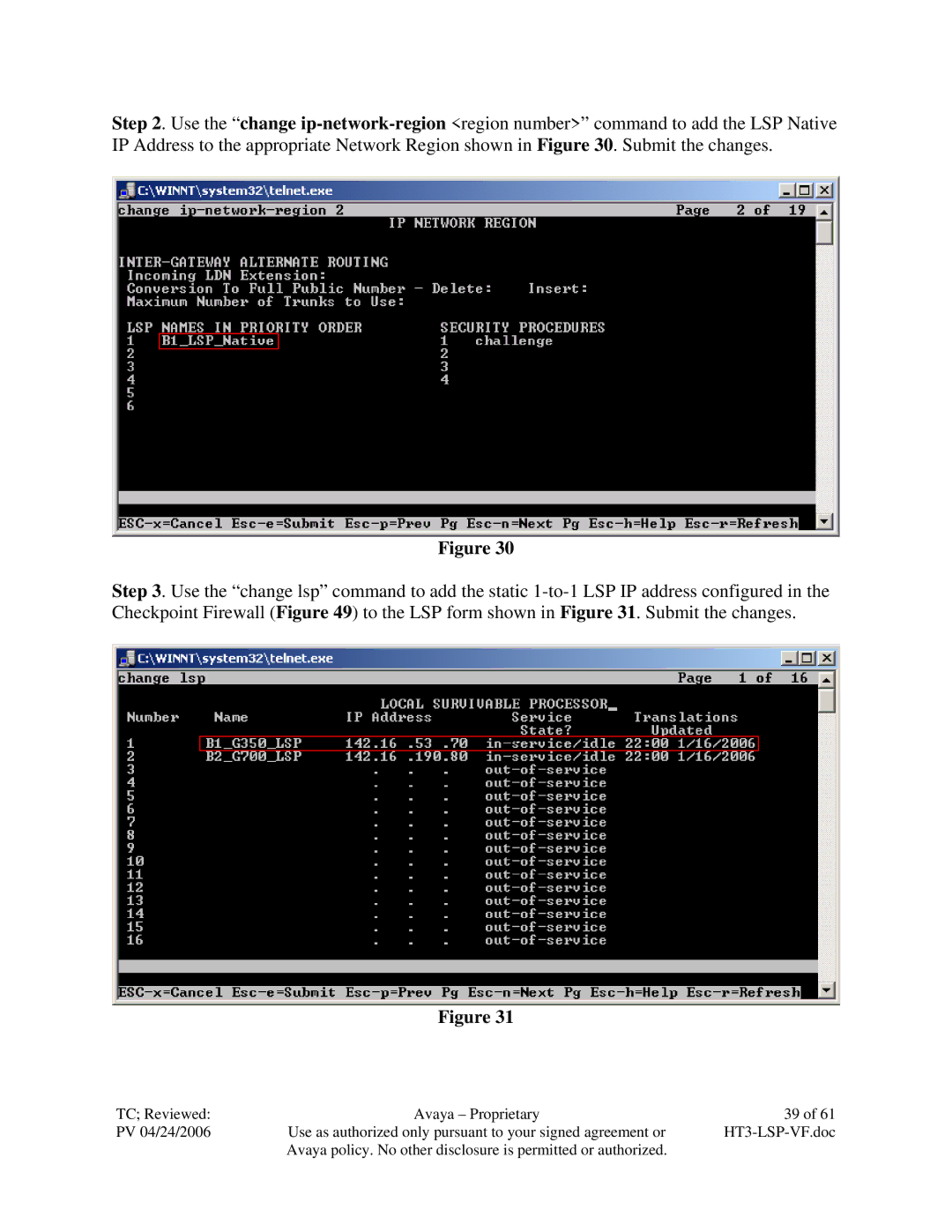 Avaya VF 3000 manual TC Reviewed Avaya Proprietary PV 04/24/2006 