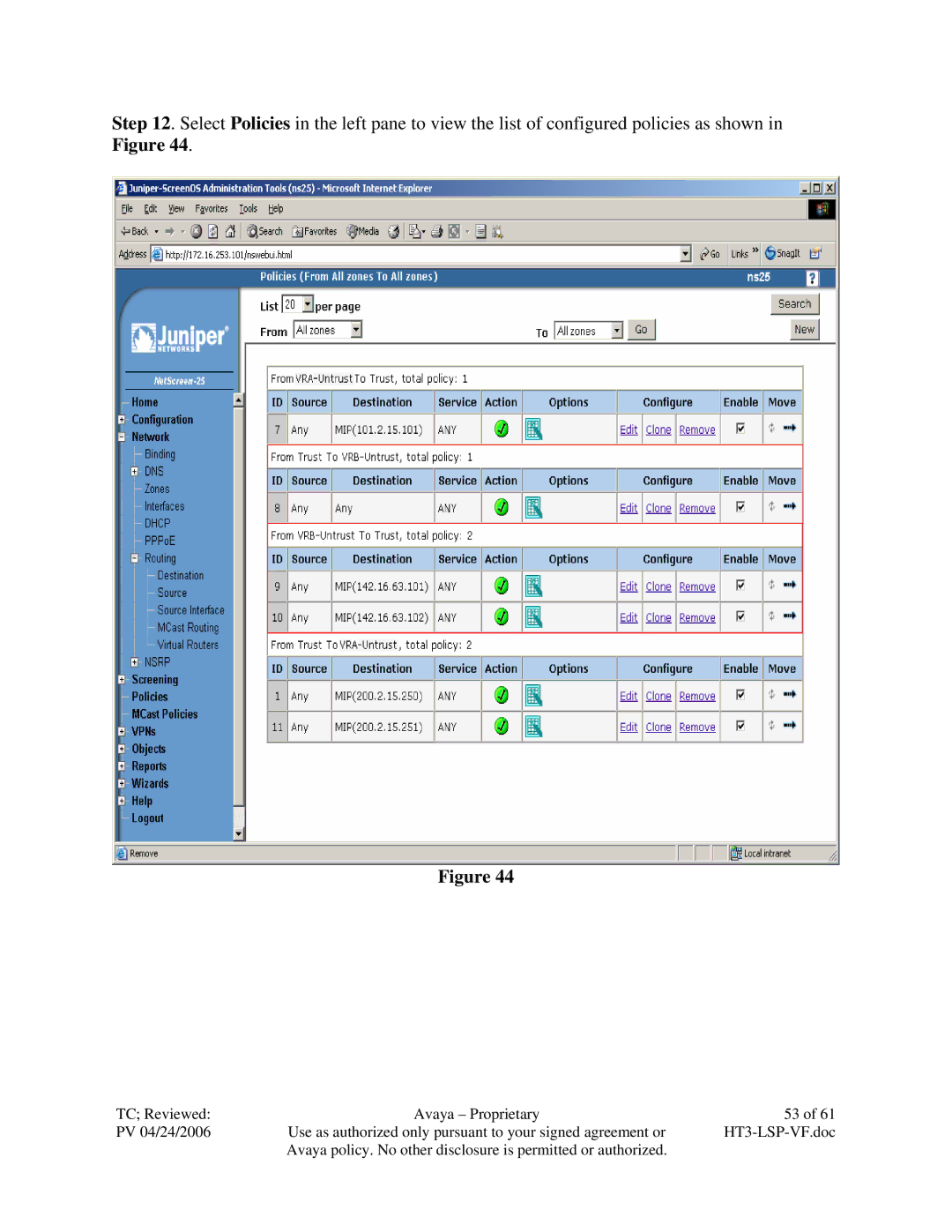 Avaya VF 3000 manual TC Reviewed Avaya Proprietary PV 04/24/2006 