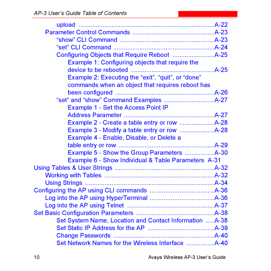 Avaya Wireless AP-3 manual Working with Tables Using Strings 