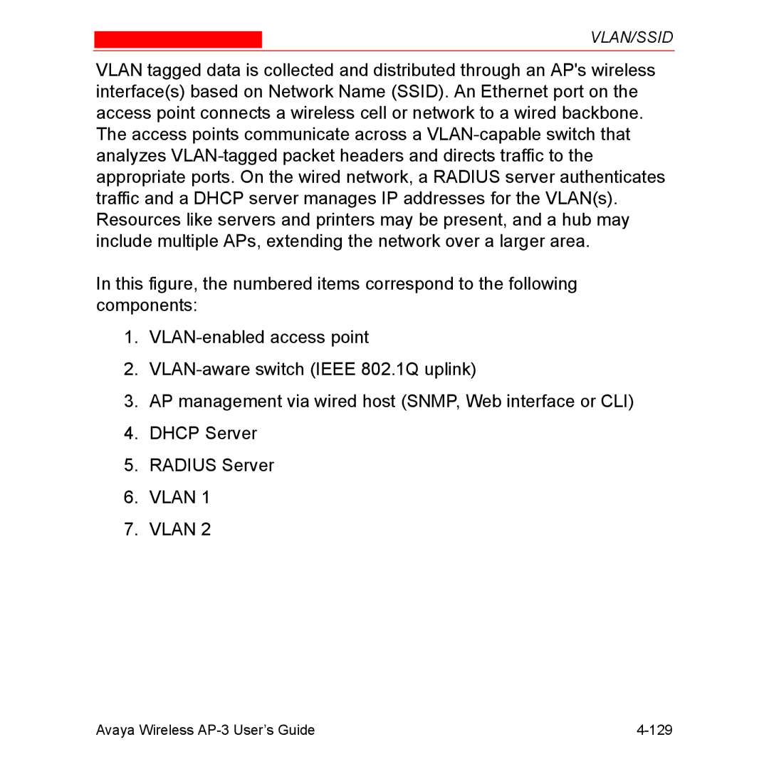 Avaya manual Avaya Wireless AP-3 User’s Guide 129 