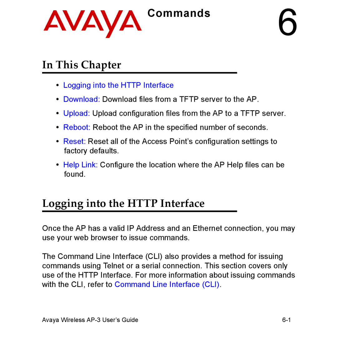 Avaya Wireless AP-3 manual Commands 